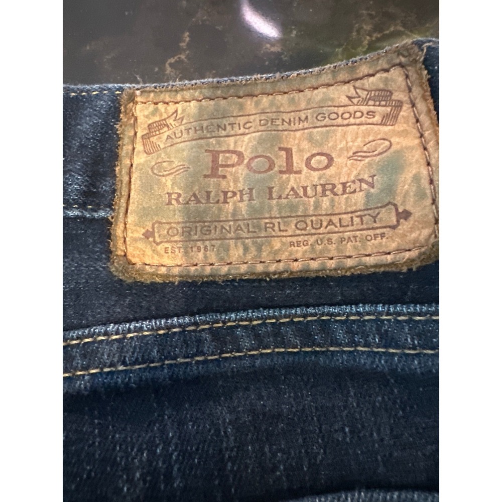 Polo Ralph Lauren Varick Slim Straight Jeans Mens 40x32 Dark Wash Denim Stretch